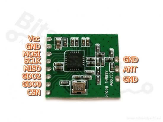 RF Transceiver 868MHz CC1101 met antenne